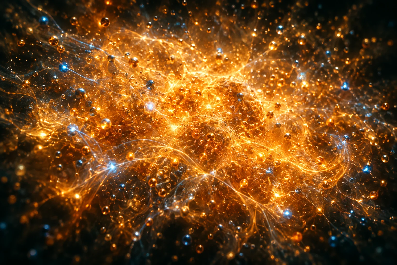 Représentation conceptuelle d’un milieu primordial chaud et dense, avant les atomes.